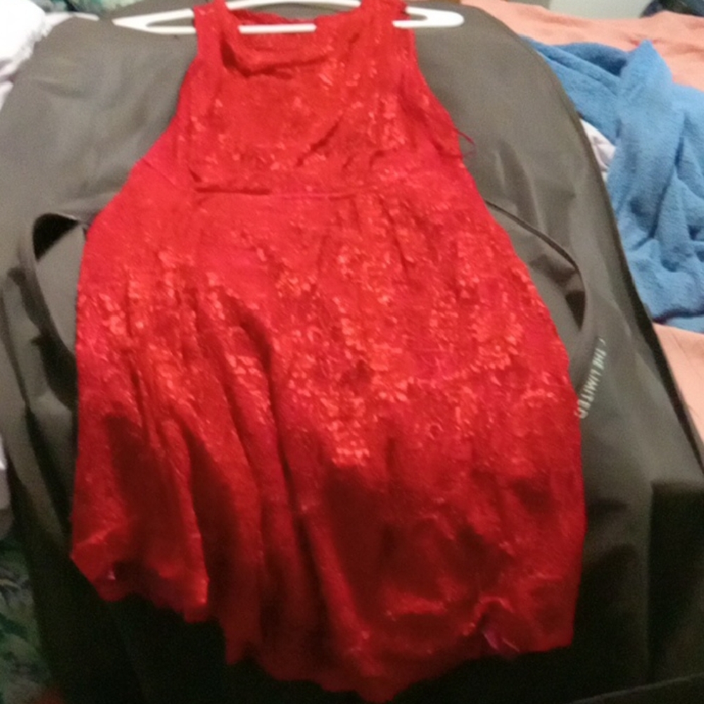 Elegant Red Lace Dress